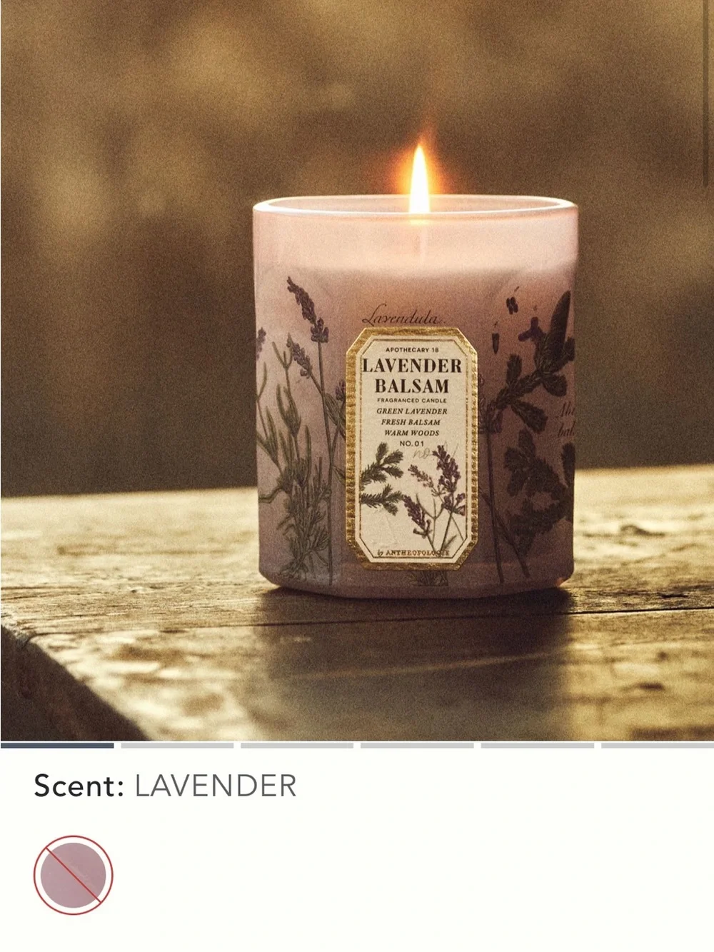 Anthropologie Apothecary 18 Lavender Balsam Candle